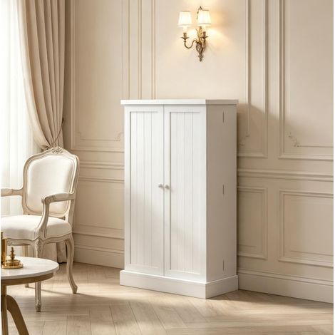 Meuble colonne de cuisine 60x30x104 cm en MDF blanc, avec rangement pour cuisine FloraGrace (1/5)