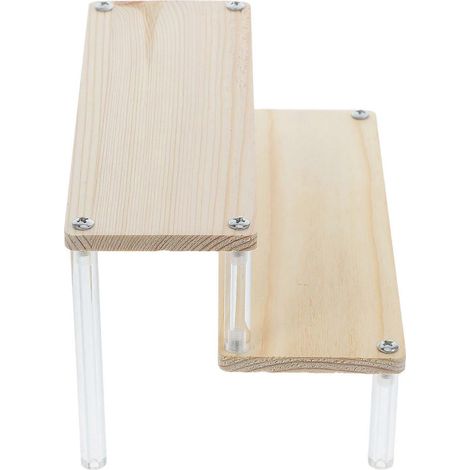 Étagère de présentation en acrylique beige pour cosmétiques avec présentoir à plusieurs niveaux (1/5)