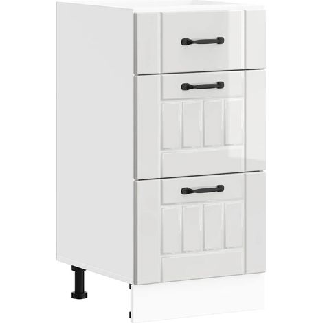 Meuble bas de cuisine « Lucca » Bois d'ingénierie blanc brillant CFW57799 (1/5)