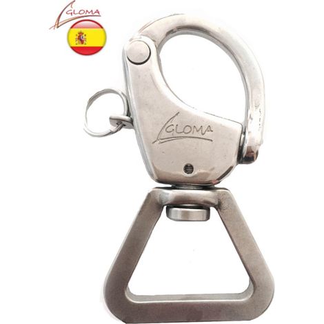 Mousqueton de drisse à émerillon à oeil asymétrique inox A4 gloma