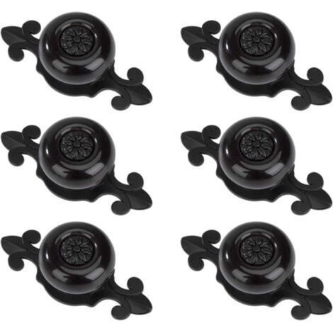 Maniglie rotonde vintage in metallo nero per cassetti – Set di 6 pezzi con viti per mobili (armadio, scrivania, comodino)