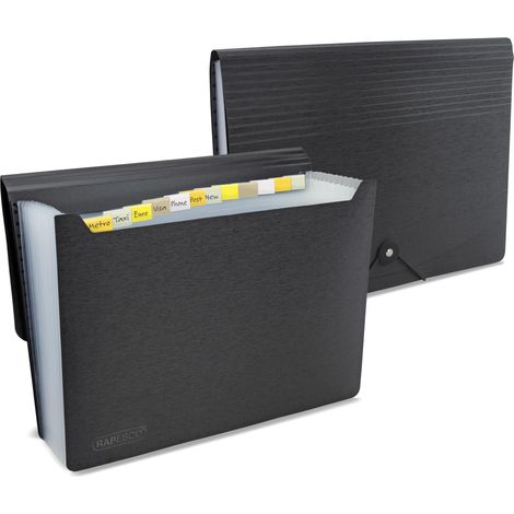ECO Trieur Valisette, 13 Compartiments, A4, Noir, Lot de 2 Noir (1/5)