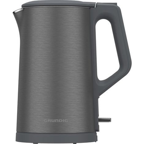 Bouilloire électrique 2150 W, capacité 1,5 L, fonctionnement du cordon, arrêt automatique, élément chauffant caché en acier inoxydable, double paroi, inox foncé (1/5)