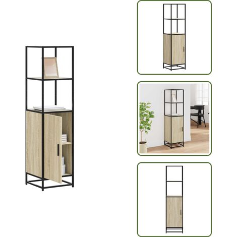 vidaXL Highboard Sonoma-Eiche 35,5x35x139 cm Holzwerkstoff Metall (1/5)