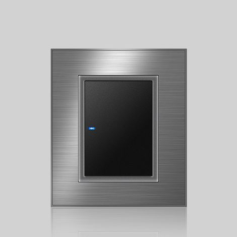 Interrupteur mural LED de luxe, panneau acrylique, prise, simple bouton, AC110250V (interrupteur double commande)