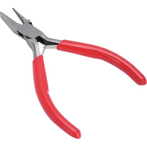 Pince à bijoux DIY avec poignée antidérapante, en acier à haute teneur en carbone, pour la fabrication de bijoux (sans rainures). (1/5)