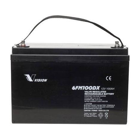Vision Akkus FM-Serie 6FM100DX Accumulateur solaire 12 V 100 Ah plomb (AGM) (l x H x P) 330 x 215 x 171 mm raccord à vis M8 V708911 (1/2)