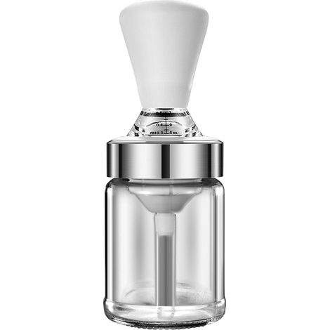 Flacon distributeur d'huile d'olive en verre 2 en 1 avec pinceau en silicone, doseur avec compte-gouttes pour cuisine, friture, pâtisserie, crêpes, barbecue, friteuse à air chaud et marinades (1/5)