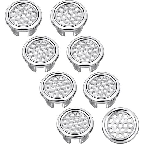 Lot de 8 anneaux de trop-plein en acier inoxydable pour évier de salle de bain, cuisine (1/5)