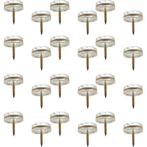 Lot de 20 embouts pieds meubles antidérapants, ronds et transparents, (1/5)