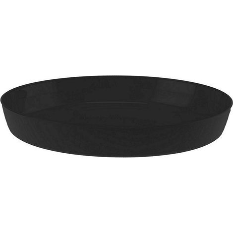 Soporte de plástico para maceta Cristal de 11 cm, negro brillante.