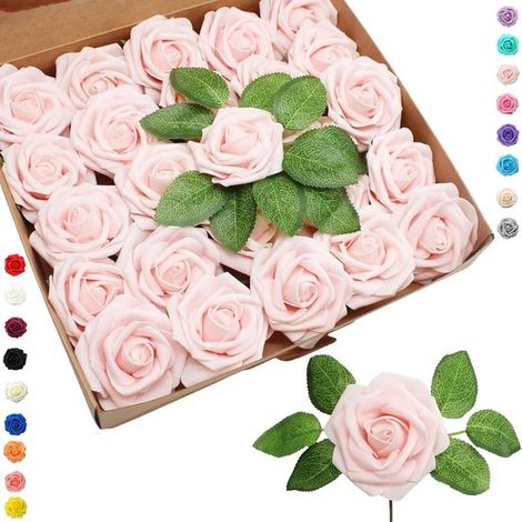 25 rose artificiali in blocco per decorazioni nuziali e lavori creativi (1/5)