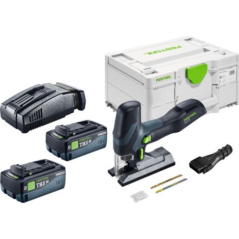 Scie sauteuse pendulaire sans fil Festool PSC-E 18 EB-Basic 18 V 40 mm + 2 batteries 8,0 Ah + chargeur + Systainer (1/5)