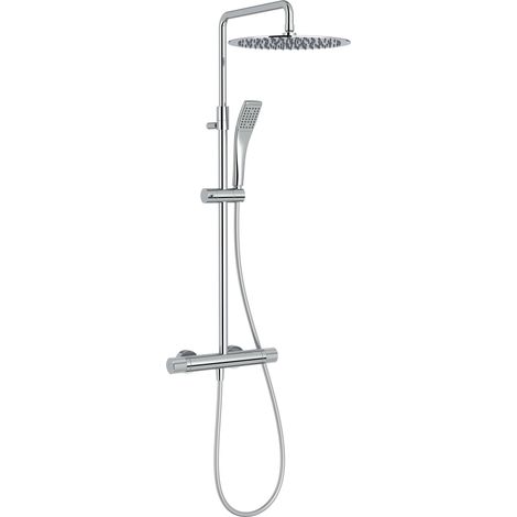 Colonne de Douche Thermostatique, Tête Carrée 30cm, Chrome (1/5)