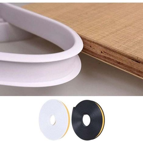 Bande de bord de meuble autocollante en forme de U - 5 m - En TPE flexible - Protection des bords pliable - Pour les bords d'armoire, les moulures, les plans de travail (5mx12mm) (1/4)