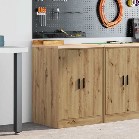 Garagen-Aufbewahrungsschrank Artisan-Eiche Massivholz Kiefer