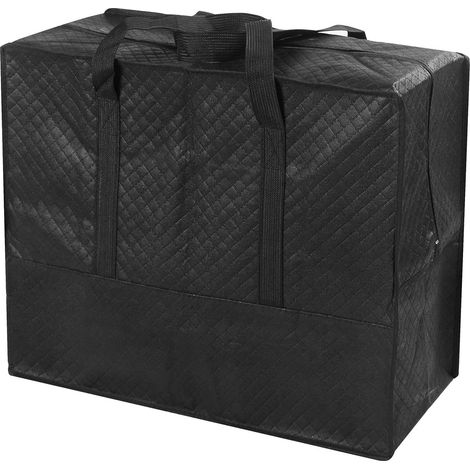 Sac de rangement pratique 60 litres, extra large, étanche en oxford 600D, avec poignée en toile, sac de rangement de couette - dimensions 60 x 50 x 27 cm, Noir, 60x50x27cm (1/5)