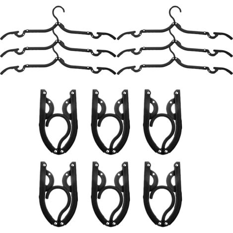 CCYKXA Set mit 12 Reisekleiderbügeln, tragbar, faltbar, aus Kunststoff, platzsparend, rutschfest, multifunktionales Reiseaccessoire für Zuhause, Hotel, Reisen und Camping
