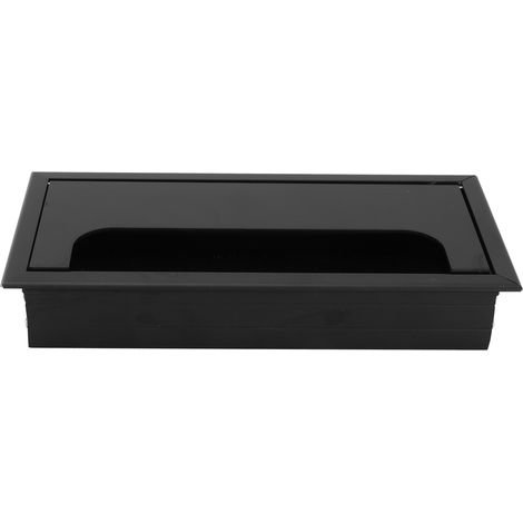 Set mit 5 schwarzen Kunststoff-Kabeldurchführungen für den Schreibtisch, Kabelabdeckungen für Tischlöcher, Kabelorganisator für ein ordentliches Kabelmanagement. (1/5)