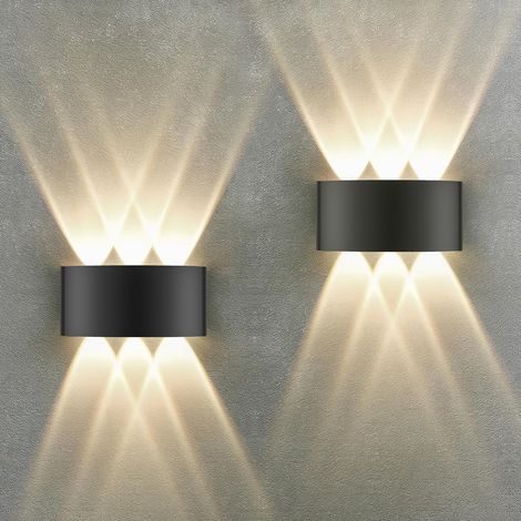 Oraymin 2 PCS Wandleuchte für Innenräume, IP65, 3000 K, LED-Wandleuchte, moderne Wandleuchte für Räume, Salons, Hotels, Treppen, Alle (1/5)