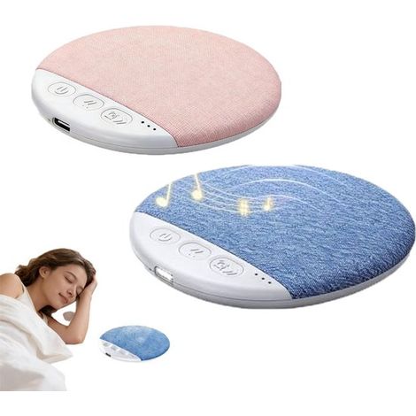 Set di due altoparlanti da cuscino per dormire, con tecnologia Bluetooth a conduzione ossea, musica rilassante e timer per il sonno, ultrasottile, rumore bianco, blu e rosa. (1/5)