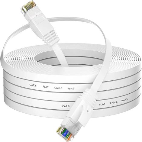 Câble Ethernet, CAT 6, Performance Haute Vitesse, BLANC-b, 30m (1/2)