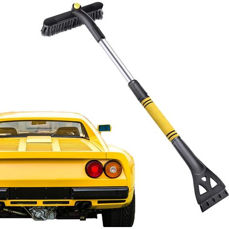 Raschietto per ghiaccio per auto, raschietto e spazzola per neve, spazzola per neve, raschietto per ghiaccio per auto 3 in 1 con scope, pala da neve con rotazione a 360°, raschietto per ghiaccio per a (1/5)