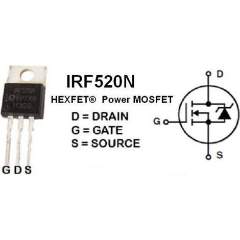 Transistor N-MOSFET 100V TO220 – Courant de drain 9.7A – Résistance 0,2Ω – Charge de grille 16.7nC – Infineon Technologies