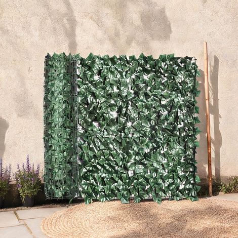 Haie artificielle 300 x 100cm vert foncé brise-vue pour balcon (1/5)