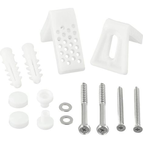 CSPARCV L-förmiges WC-Bodenbefestigungsset – Für Badezimmer, WC, Bidet – Montagehalterungen für Füße – Befestigungsschrauben – Badschrauben – Reparaturkappe (1/5)