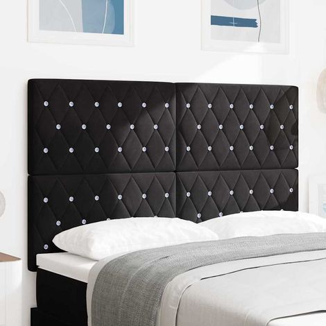 Headboard Black 144 cm Velvet vidaXL (1/5)