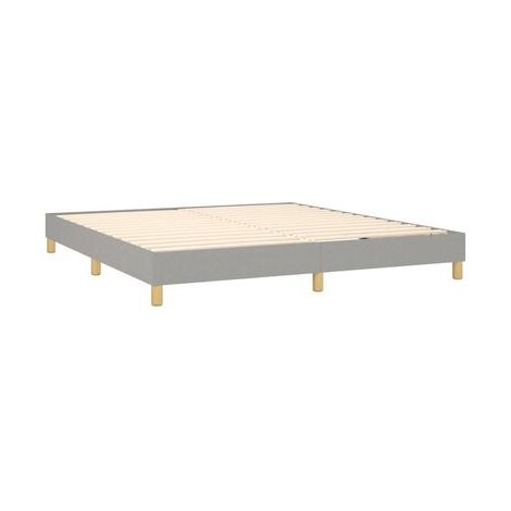 Sommier, matelas et éclairage LED style Snowco, gris clair, 160 × 200 cm, éclairage led d’ambiance, idéal chambre à coucher, style moderne, montage simple (1/5)