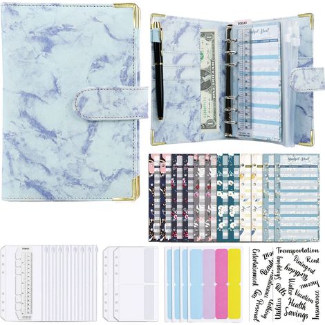 Classeur Budget - Avec Enveloppes Zippées - Format A6 - Anneaux Acier Inoxydable - Organiseur Financier Portable (1/5)