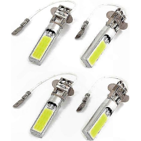 Pack de 4 ampoules LED COB H3 15W, feux de jour blancs pour voitures, éclairage route et croisement, phares avant véhicules (1/3)