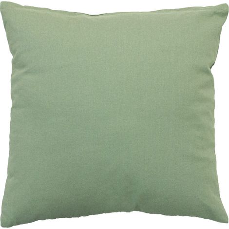 Coussin déhoussable 40x40 cm LOLA 100% coton coloris VERT ARGILE