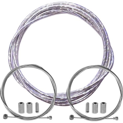 kit gaine frein argent laser vélo avec câble embouts kit avant arrière compatible avec shimano sram cycle ville route vtt insert performance cable
