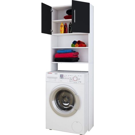 Jutas Badschrank für Waschmaschine Schwarz,Weiß. (1/3)