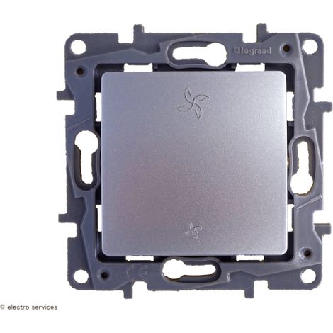 Legrand 096672 Interrupteur de VMC Niloé 2 positions Argent
