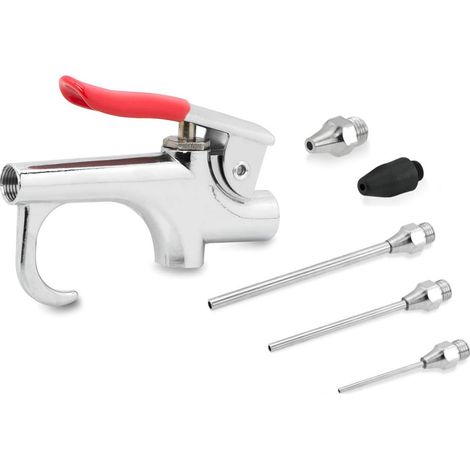Souffleur de poussière portatif 1/4 po en alliage de zinc, pistolet à air comprimé portable pour le nettoyage, style américain, 90 PSI (1/5)