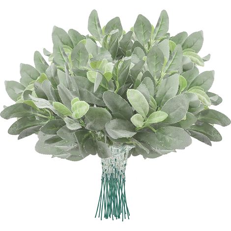 50 künstliche, beflockte Blätter in Form von Schaf- oder Kaninchenohren, ideal zum Dekorieren eines Blumentischkranzes oder Ihres Zuhauses. (1/3)