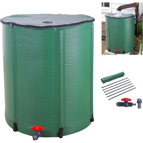 Récupérateur d'eau de pluie 60x60x88cm, PVC 250L (1/5)