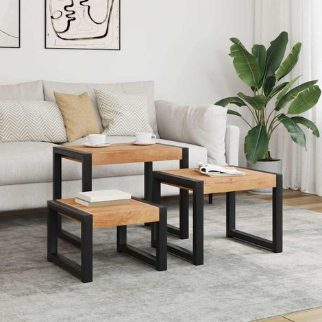 Tables gigognes 3 pcs-Table Basse-Table Salon Bois solide 992384 (1/5)
