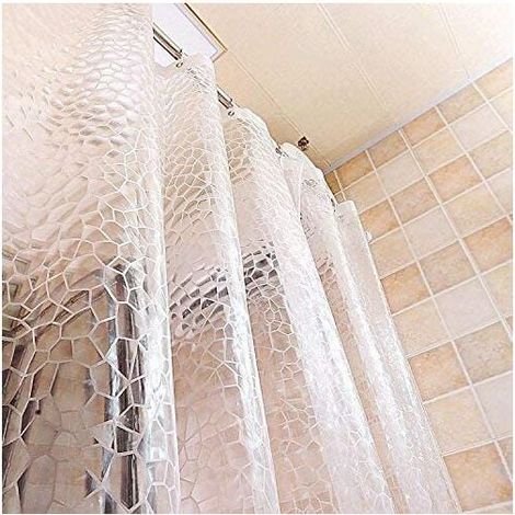 Duschvorhang EVA Dicker transparenter wasserdichter schimmelresistenter Badezimmervorhang - 120 x 180 cm, DEBUNS (1/5)