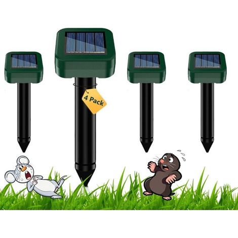 Lot de 4 répulsifs solaires Anti-Taupes - Répulsif Anti Souris - Répulsif Contre Les campagnols - Répulsif à ultrasons - Répulsif Solaire Contre Les Taupes (1/5)