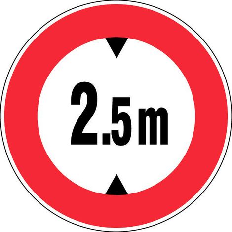 Novap – Panneau de signalisation rigide hauteur limitée 2,5m – Ø300mm – Matériau polystyrène choc – Résistance aux chocs – 4063416