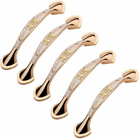 Set of 5 modern kitchen drawer handles, 96 mm center-to-center distanceHigh quality enhances quality of life. (1/4)