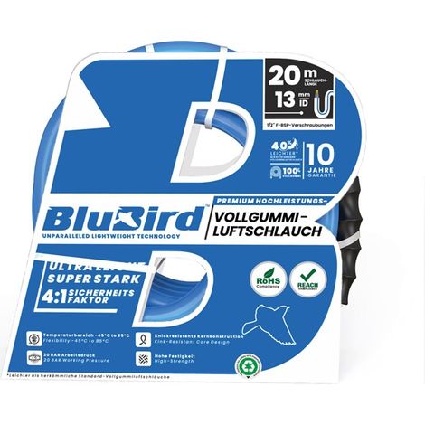 RIEGLER Werkstattschlauch-Set BluBird Innen-Ø 13 mm Außen-Ø 20 mmLänge 20 m Sicherheitskupplung G3/8 ″