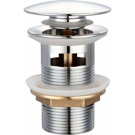 Vidage universel avec trop-plein pour lavabos & meubles sous-vasques Robinet de vidage escamotable Robinet Click Clack Robinet de vidage en cuivre chrom, bouchon de lavaboargent, une pice (1/5)