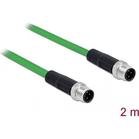 Delock Cable de red M12 de 4 polos con codificaciÃ³n D TPU 2 m