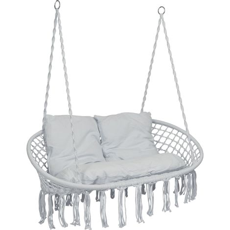 Silla colgante Stork's Nest Lagos gris con cojines (1/5)